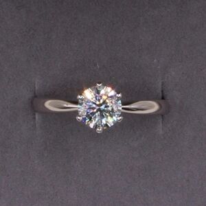 18K White Gold Plated 1 Carat Solitaire Moissanite 925 Silver Engagement…